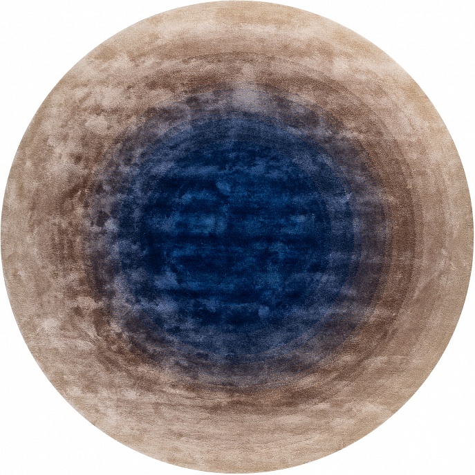Индийский ковер из эвкалиптового шёлка «VELVET MIRAGE» DEGRADEE SAPPHIRE(Round) 1