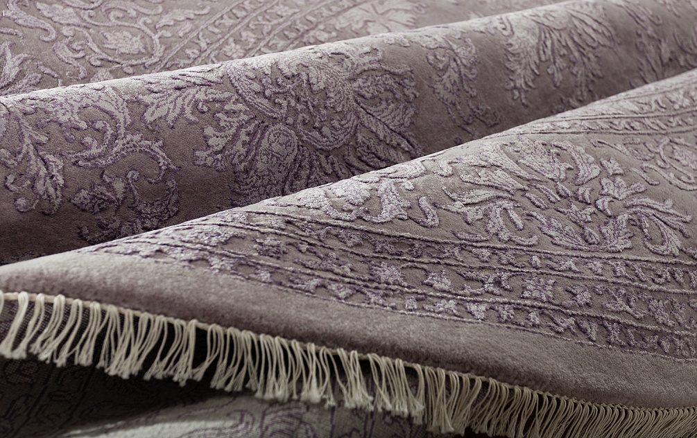 Индийский ковер из шерсти и арт-шёлка «KING OF AGRA» NO55-GRY-GRY 3-1(Round)