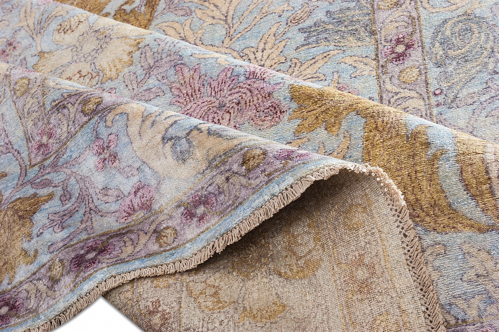 Индийский ковер из шёлка «ZIEGLER SILK» AJ101-LBLU-LBLU