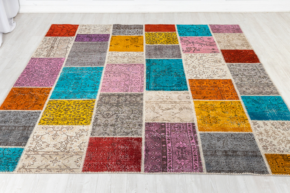 Турецкий ковер из шерсти «PATCHWORK RUG» PURPUR