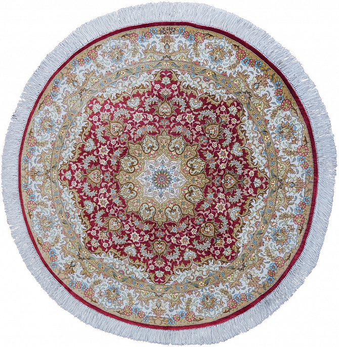 Иранский ковер из шёлка «QUM MM IR» 14-231-IR KASHI(Round)