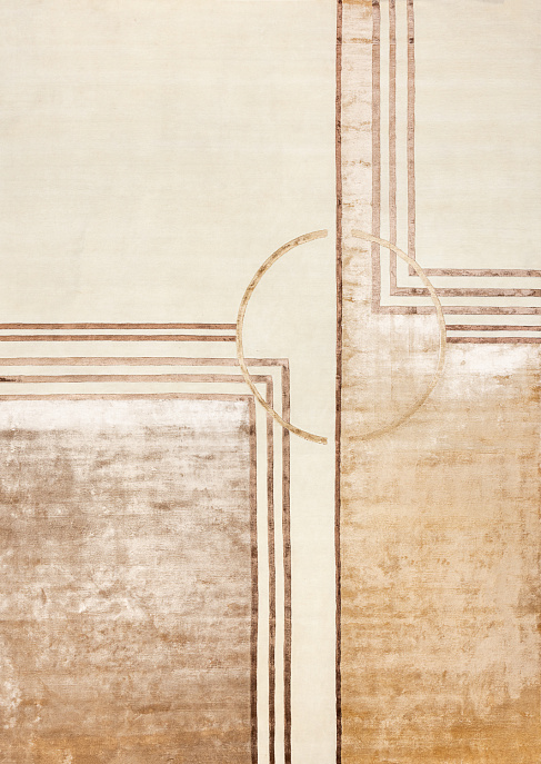 Индийский ковер из шерсти и арт-шёлка «CARTIE COLLECTION» ART DECO-3-BGE