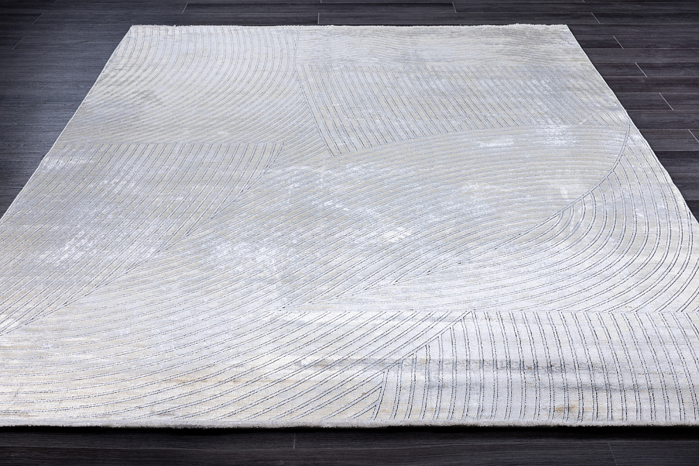 Турецкий ковер из эвкалиптового шёлка и шёлка «SALVATORE» FO76A-YEL-KBEJ-GREY