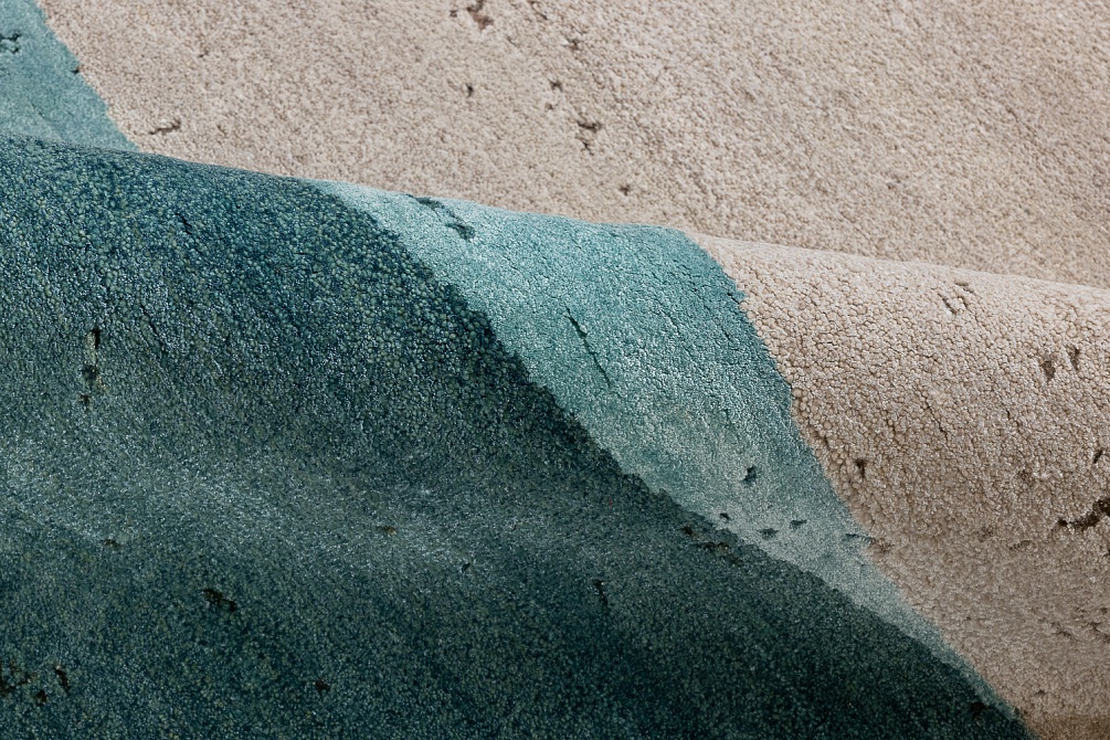 Индийский ковер из бамбукового шёлка, шерсти и хлопка «CHAOS THEORY» ESK375-AWHITE-CAQUA 4