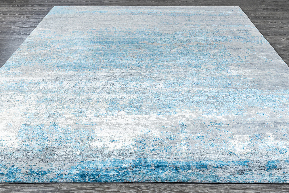 Индийский ковёр из шерсти и шёлка «WEST HOLLYWOOD» PJ2103-BLUE-GREY
