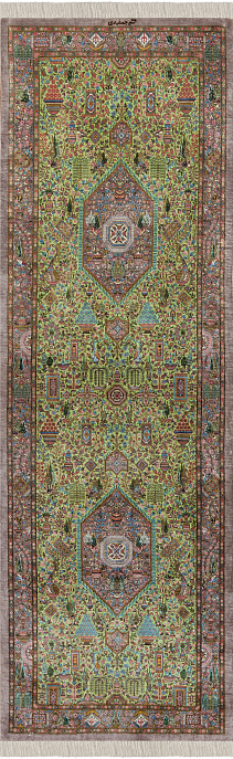 Иранский ковер из шёлка «QOM» 14-115-IR JAMSHIDI
