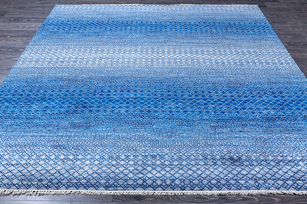 Индийский ковёр из шерсти «COLOR GRASS» GRY-BLU