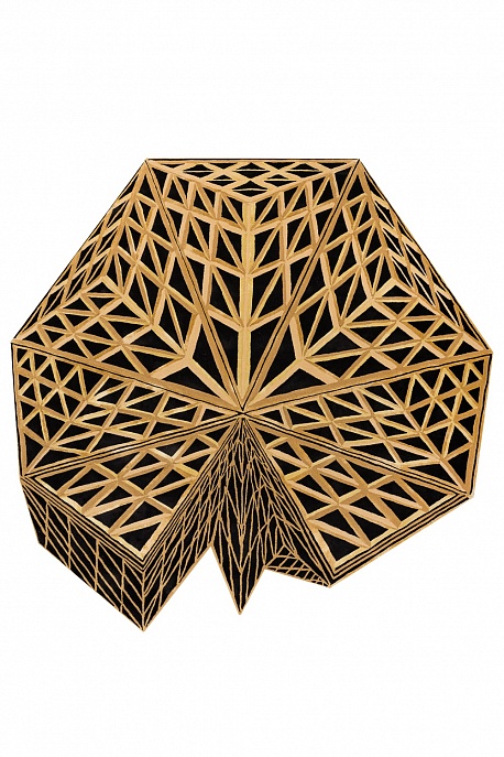 Индийский ковер из шерсти, арт-шёлка и хлопка «Art de Vivre by DETALI» design Victoria Mikhno «INTRICATE BLACK»