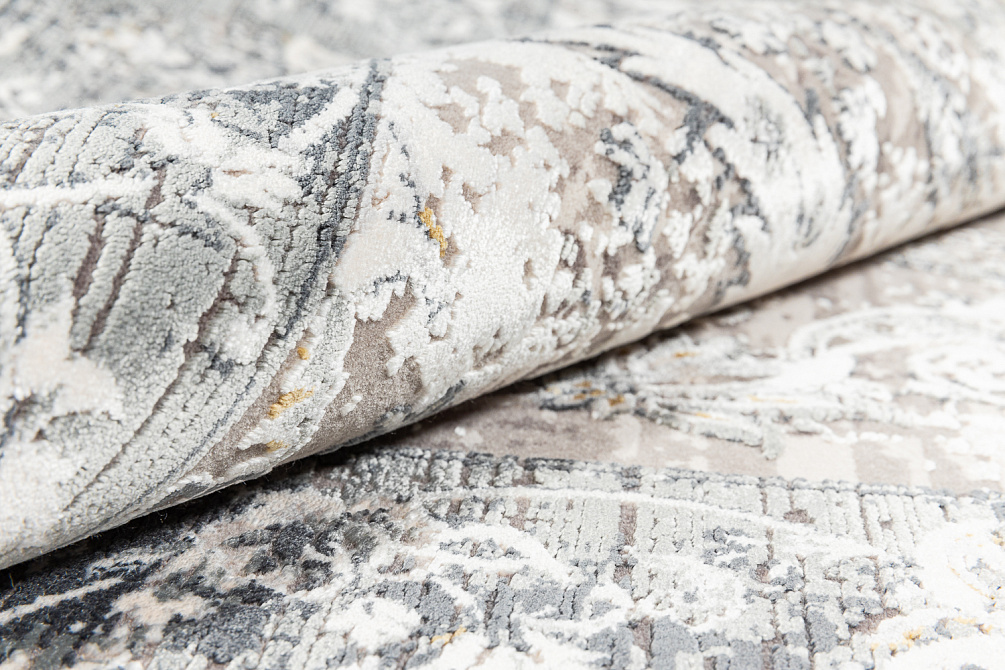 Турецкий ковёр из эвкалиптового шёлка и акрила «SELECTED» M455A-CRE-DGRY