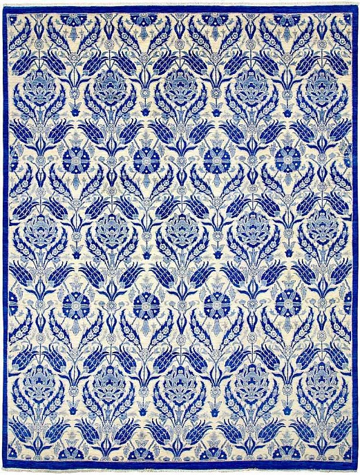 Пакистанский ковер из шерсти «MORRIS A/B 10/10» 859BLU-IVY