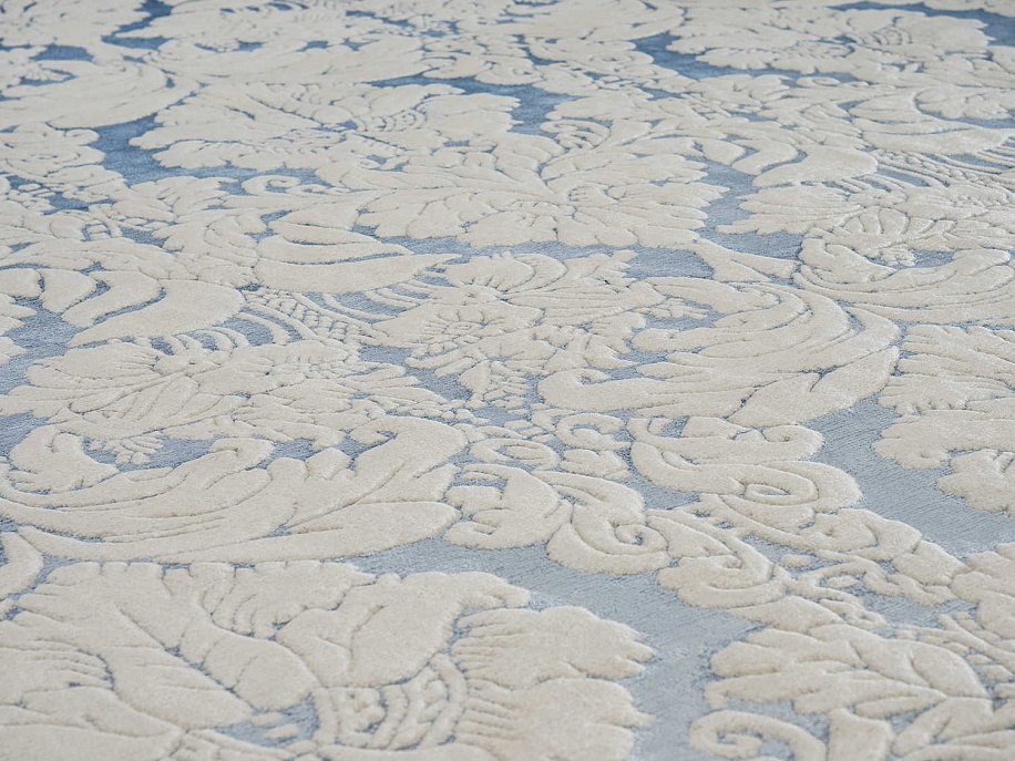 Непальский ковер из шерсти и шёлка «ART COLLECTION» DAMASK GR-D.BLUE-L.BLUE(90275)