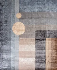 Индийский ковер из арт-шёлка «BAUHAUS» DESIGN №01-1-GREY-BEIGE 1