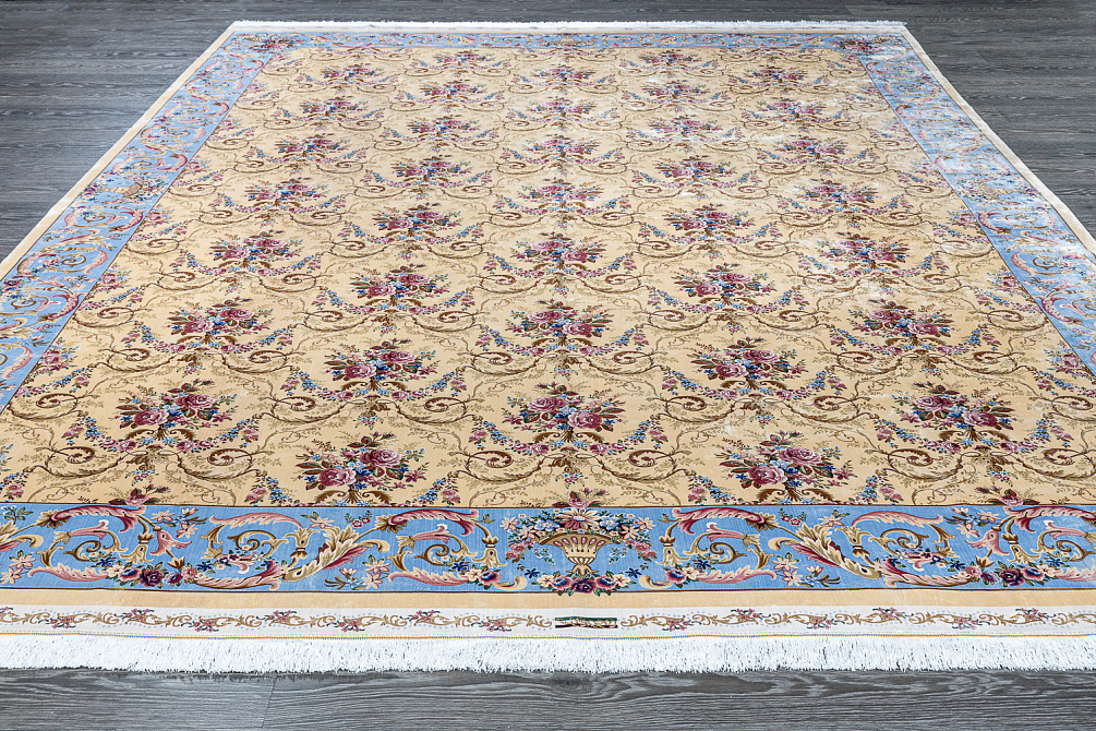 Иранский ковёр из шёлка и модала «MASTERPIECE QUM» 011-21-PROVENCE-BEIGE