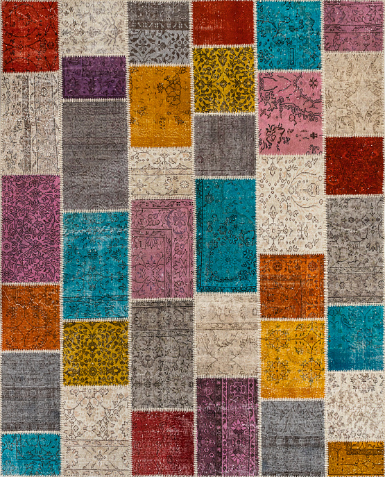 Турецкий ковер из шерсти «PATCHWORK RUG» PURPUR