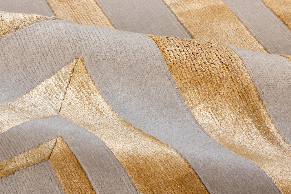 Индийский ковер из шерсти, арт-шёлка и хлопка «RUSSEL SQUARE» BELT-GLD