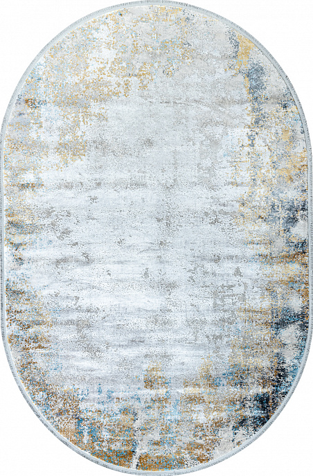 Турецкий ковер из эвкалиптового шёлка и акрила «OLIMPOS» 9029B-B.L.GRY-B.O.GRY(Oval)