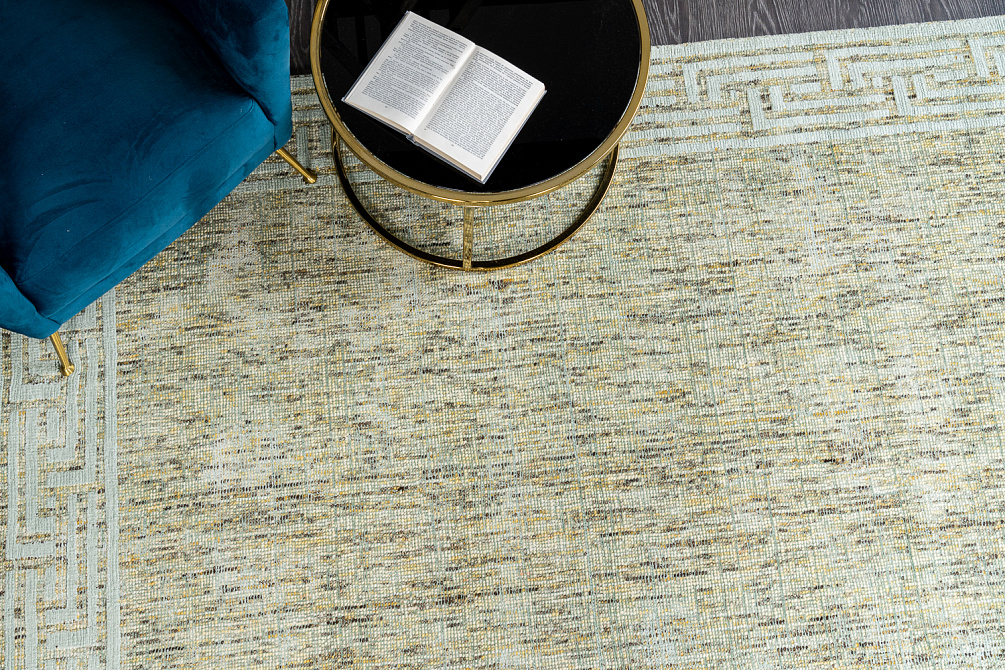 Индийский ковёр из шерсти и арт-шёлка «KONARK» 2021078-MINT GREEN