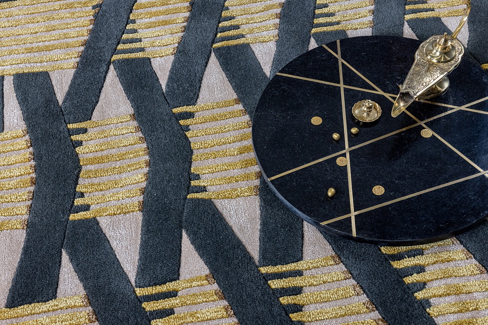 Индийский ковер из шерсти, арт-шёлка и хлопка «IRREGULAR» TOP9061-L.GRAY-L.GRAY 9