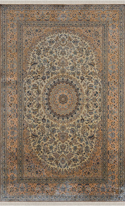 Индийский ковер из шёлка «KASHMIR SILK 24Х24» IRAN KASHAN CR