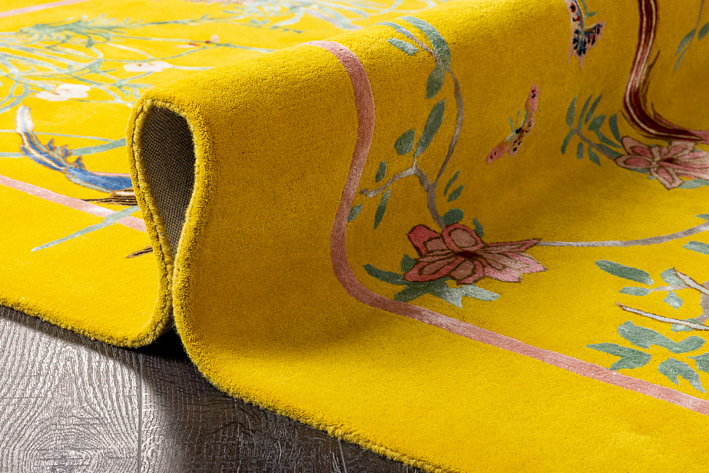 Индийский ковер из шерсти и арт-шёлка «WENDY COLLECTION» BIRDSONG YELLOW