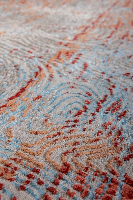 Индийский ковер из шерсти и бамбукового шёлка «UNSTRING» SRB726-CGRAY-CTAN