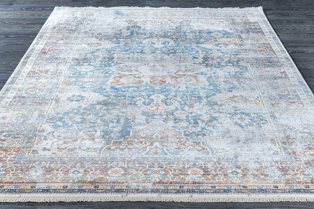 Турецкий ковёр из полиэфирного шёлка «MYSTIC» 0688A-NAVY-GREY