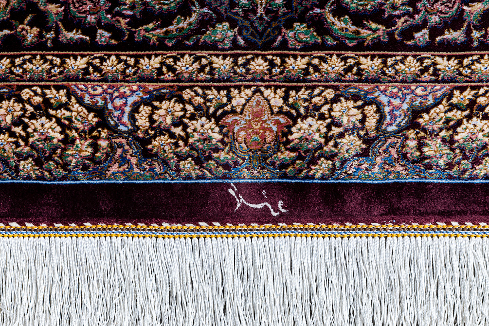 Иранский ковёр из шёлка и модала «MASTERPIECE QUM» 042-21-TORANJ-LAZUR