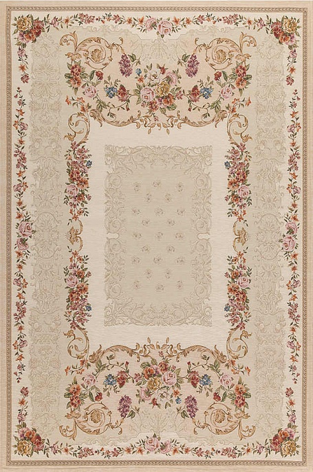 Бельгийский ковер из вискозы, акрила и хлопка «ELEGANT TAPESTRY» JASSIVA-7066-IVR
