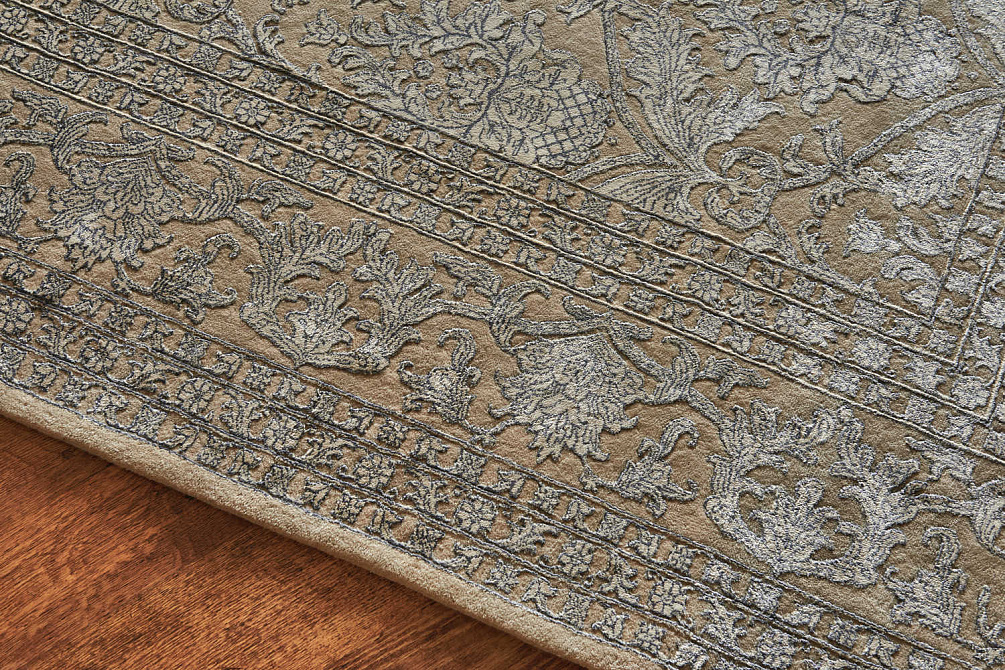 Индийский ковёр из шерсти и арт-шёлка «KING OF AGRA» NO59-CRE-CRE