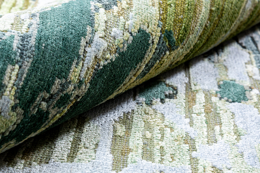 Индийский ковёр из шёлка и шерсти «WEST HOLLYWOOD» M218-GREEN