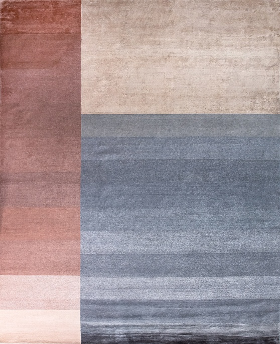 Индийский ковер из арт-шёлка «BAUHAUS» DESIGN №05-1-GREY-BROWN