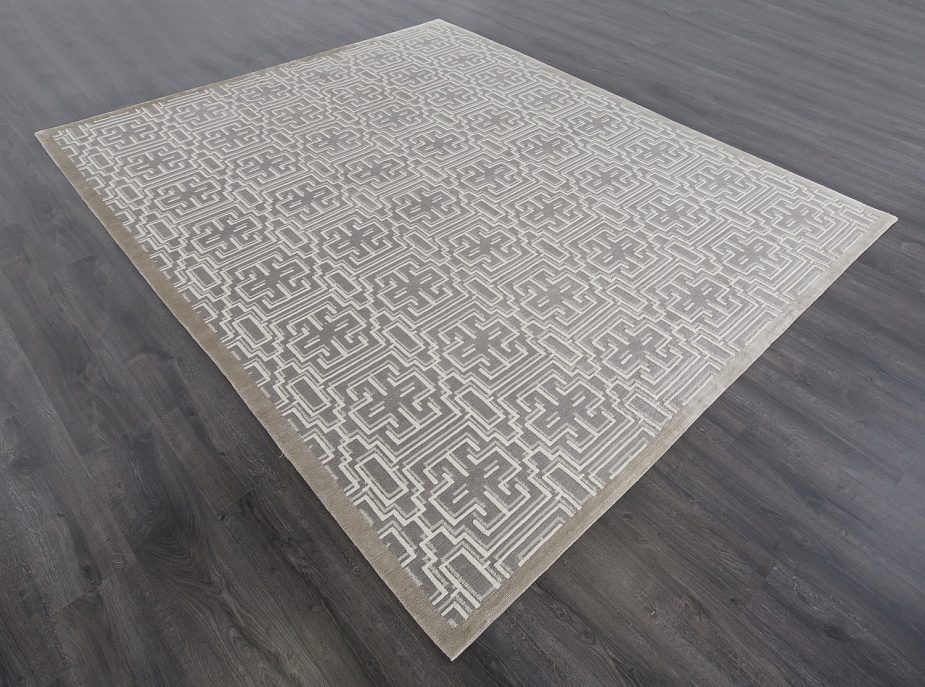 Непальский ковер из шерсти и шёлка «ART DECO RUGS» PORTICELLO WHITE-90058 (90129)