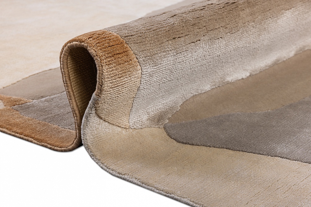 Индийский ковер из шерсти, шёлка и эвкалиптового шёлка «TECTONIC» D1-C1 11