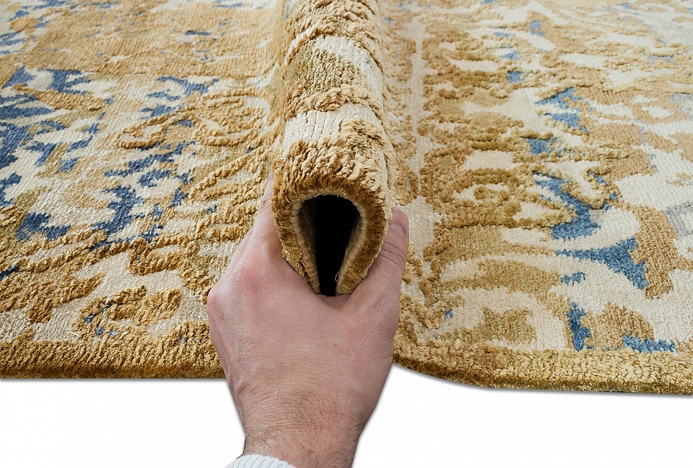 Непальский ковер из шерсти и шёлка «ART COLLECTION» BUTTERFLY GOLD(CX3385) 7