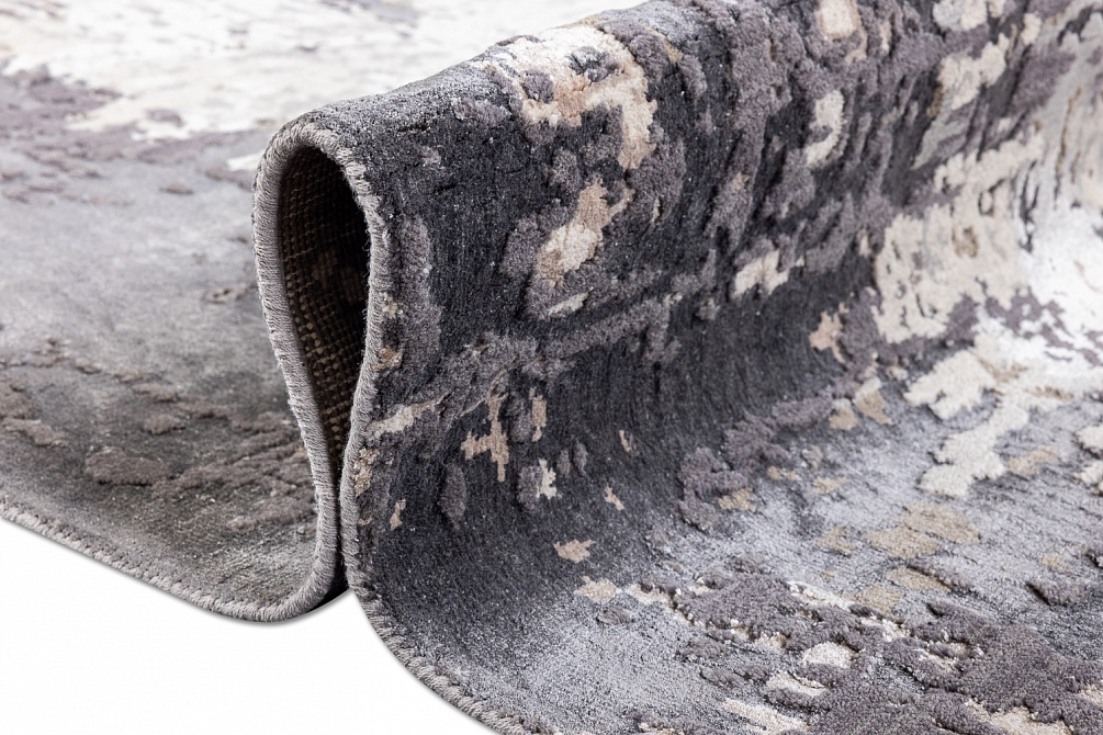 Индийский ковер из шерсти и бамбукового шёлка «CHAOS THEORY» ESK439-ASH-FGRAY