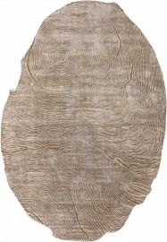 Индийский ковер из бамбукового шёлка, хлопка и люрекса «LINES» AIBZ1003-M.WHITE SAND 1