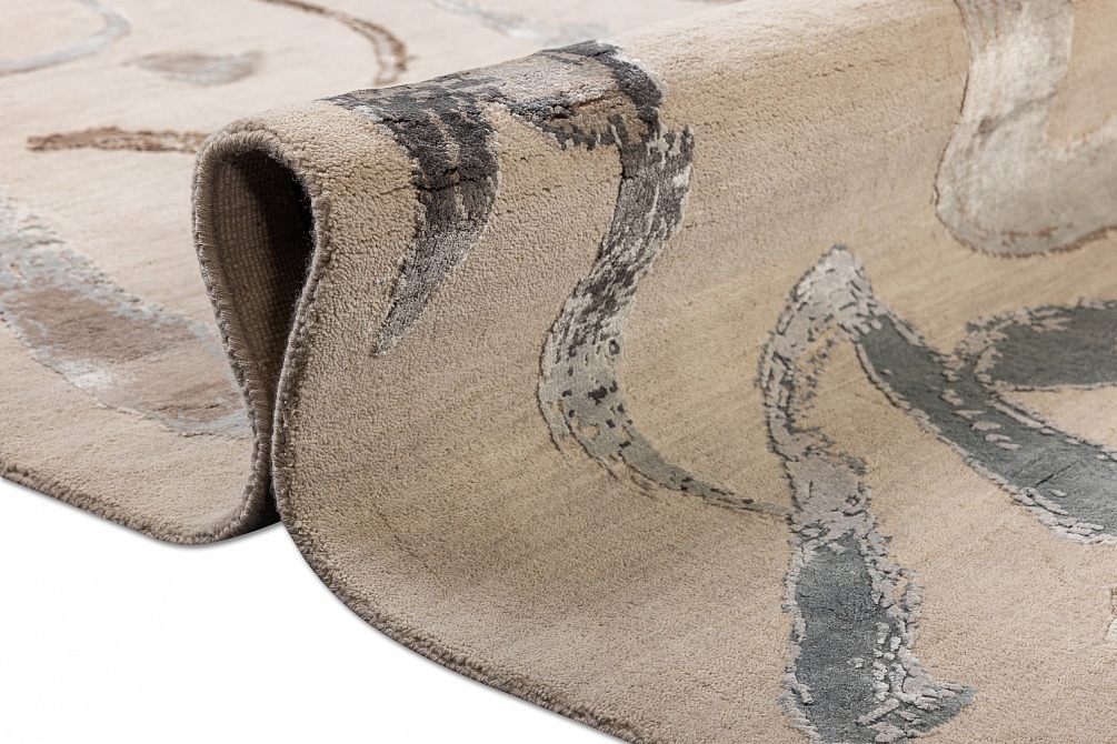 Индийский ковер из шерсти, бамбукового шёлка и хлопка «CHAOS THEORY» ESK434-AWHITE-CGREY 11