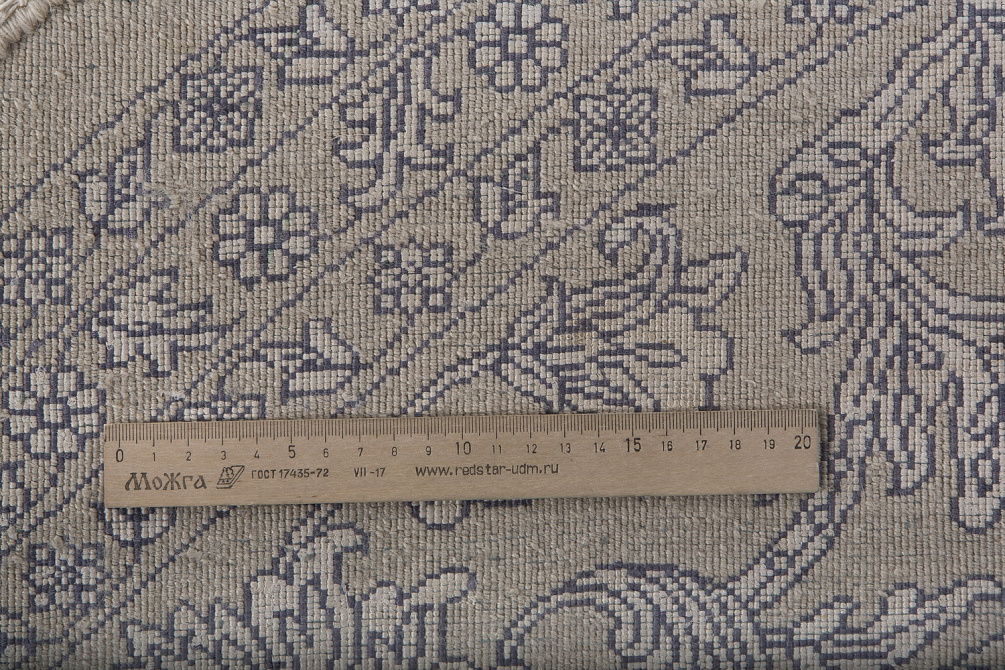 Индийский ковер из шерсти и арт-шёлка «AGRA R» NO59-CRE-CRE(Round)