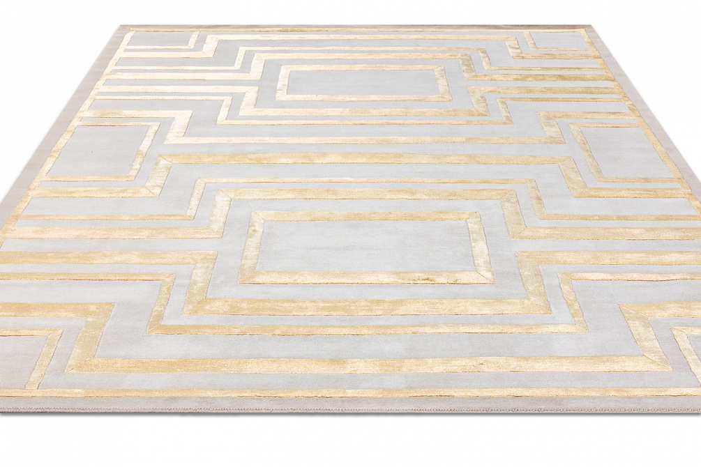 Индийский ковер из шерсти, арт-шёлка и хлопка «RUSSEL SQUARE» BELT-GLD