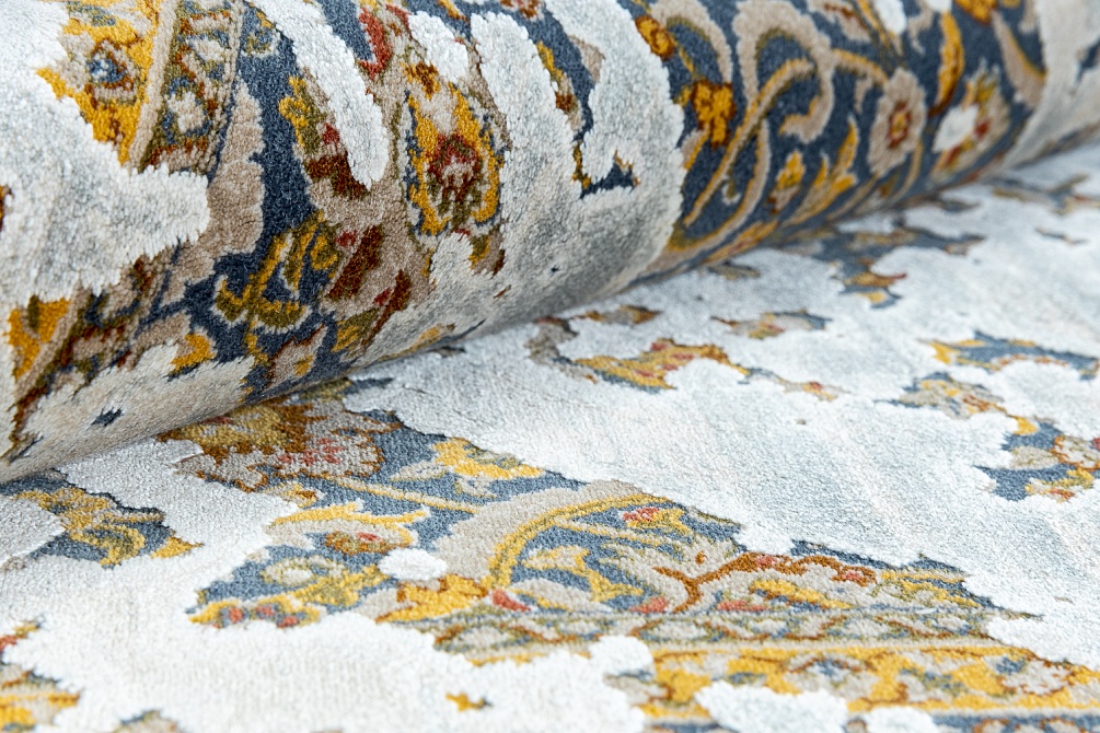 Турецкий ковер из бамбукового шёлка и акрила «BOSS» TE26A-KOYU-MAVI