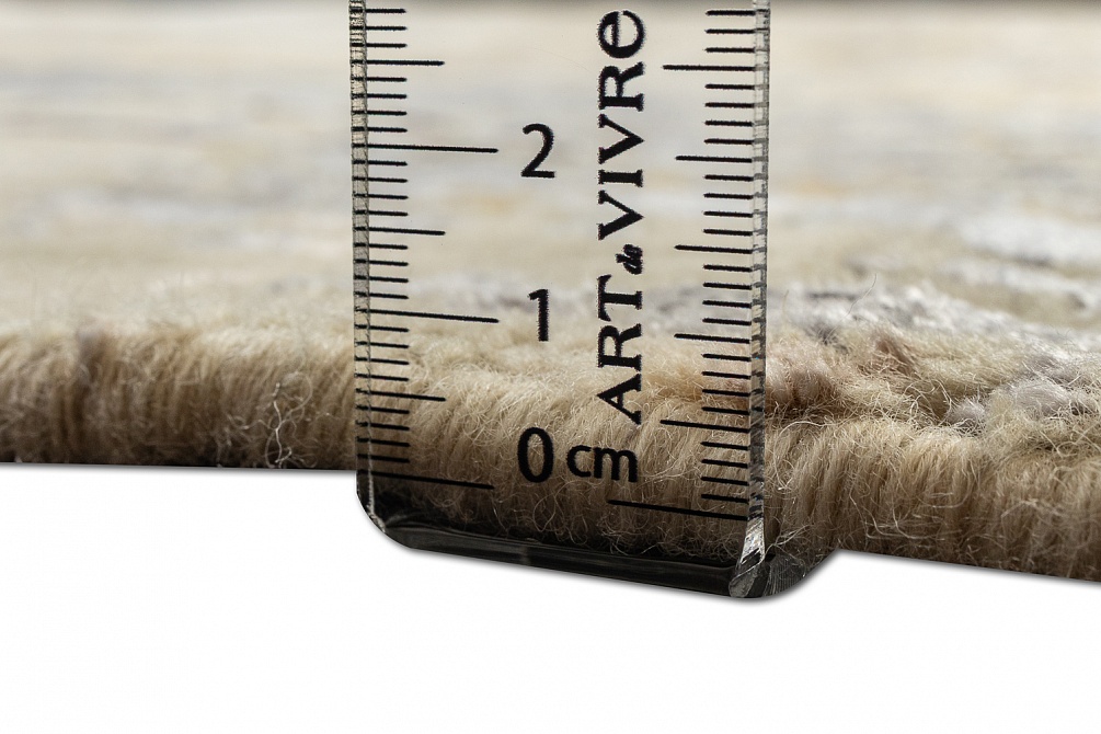 Индийский ковер из арт-шёлка и шерсти «SAN FRANCISCO» GOLD-LINES-2-GREY