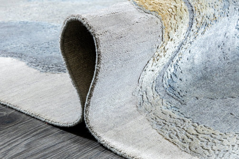 Индийский ковёр из шерсти и шёлка «WEST HOLLYWOOD» PJ8123-GREY-GOLD