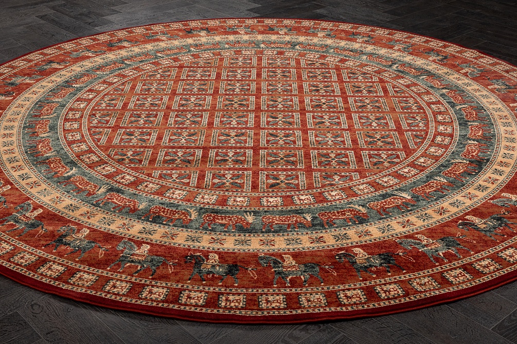 Бельгийский ковер из шерсти «KASHQAI» 4301-300(Round) 2