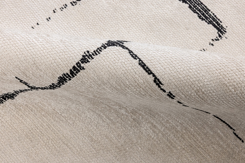 Турецкий ковер из хлопка, вискозы и акрила «SHELL» 3704-TRACE BLACK - ECRU 4