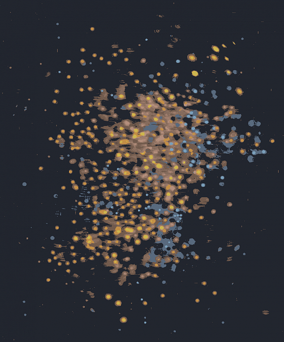 Индийский ковер из арт-шёлка и шерсти «Art de Vivre by DETALI» design Svetlana Generalova «GOLDEN SPLASH»