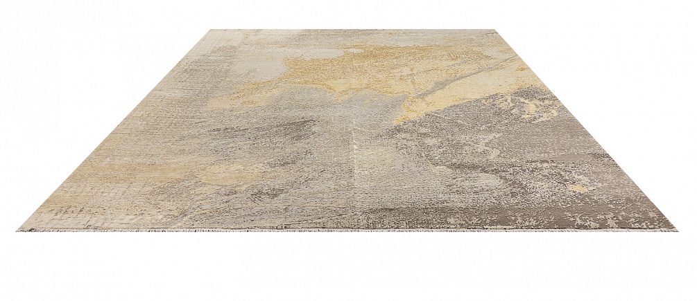 Индийский ковер из шерсти, шёлка и хлопка «HOLLYWOOD ART» CE9296A-CHARCOAL-YELLOW