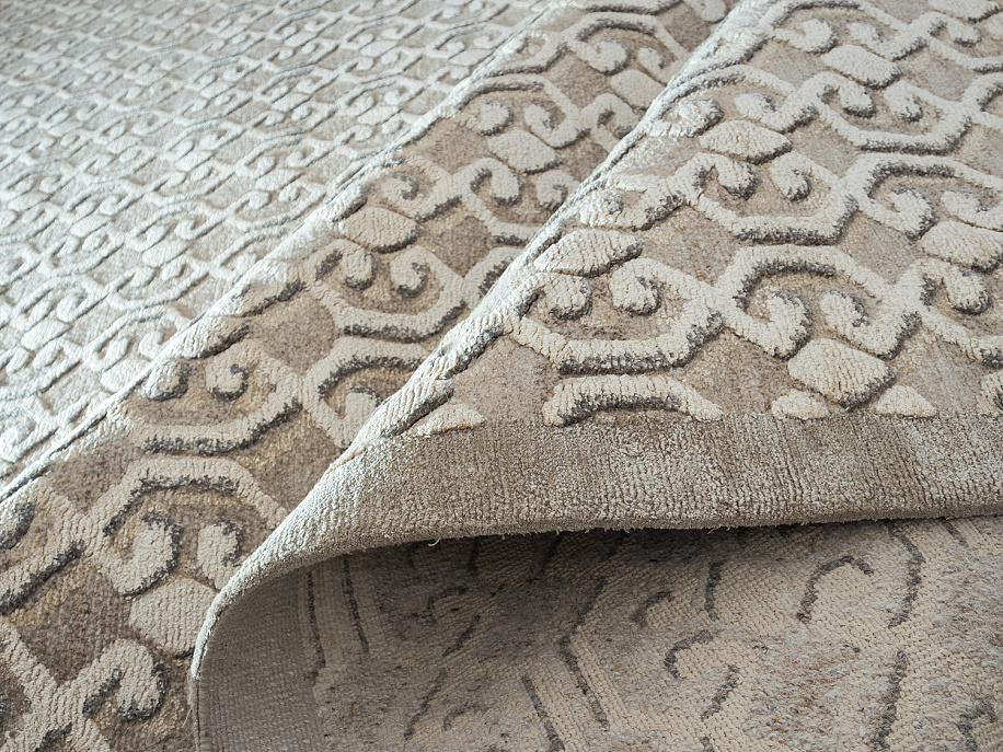Непальский ковёр из шерсти и шёлка «ART DECO RUGS» CASABLANCA#90051(90349)