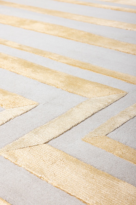Индийский ковер из шерсти, арт-шёлка и хлопка «RUSSEL SQUARE» BELT-GLD