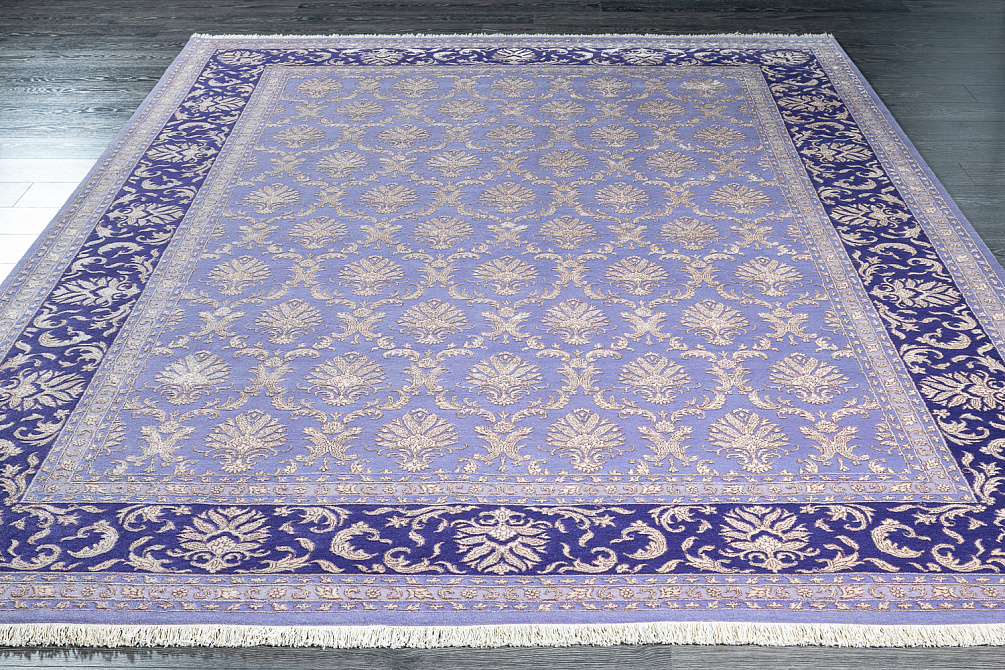 Индийский ковёр из шерсти и арт-шёлка «AGRA R» RO131-LPUR-PUR