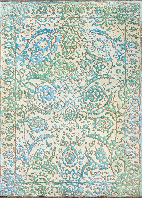 Иранский ковер из шерсти и шёлка «COVENT GARDEN» LILIA-WATER BLUE